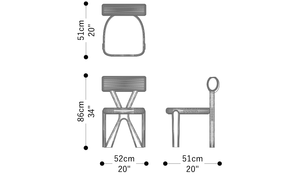 Image of the main dimensions of the product